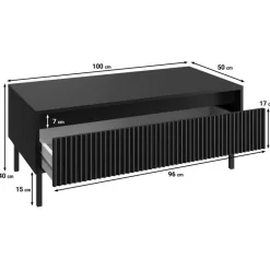 Meubella - Salontafel Orvana - Zwart - 100 cm