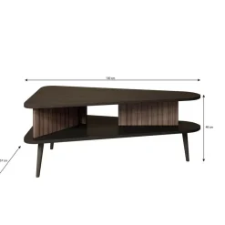 Meubella - Salontafel Pedro - Donker eiken - Zwart eiken - 100 cm