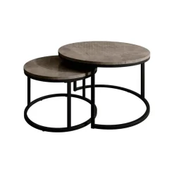 Meubella - Salontafel Rica - Grijs marmerlook - Set van 2