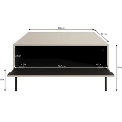 Meubella - Salontafel Timoteo - Beige - 100 cm