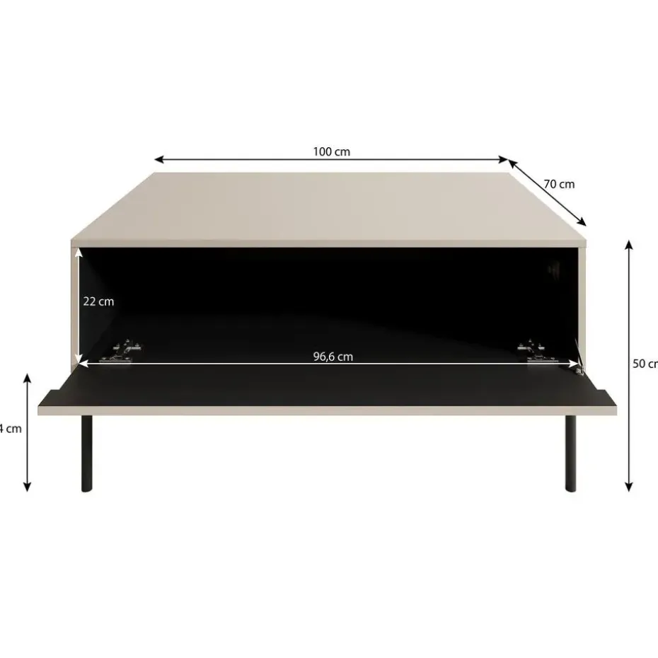 Meubella - Salontafel Timoteo - Beige - 100 cm