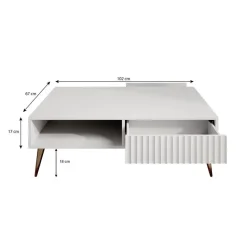 Meubella - Salontafel Winq - Wit - 102 cm