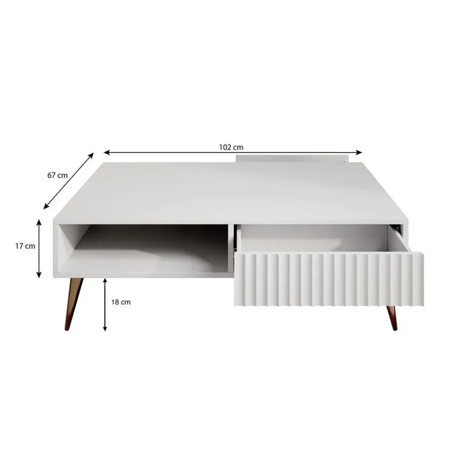 Meubella - Salontafel Winq - Wit - 102 cm