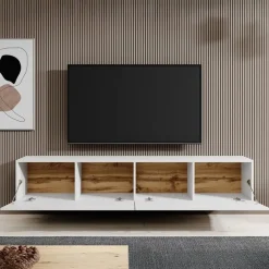 Meubella - TV-Meubel Asilento - Mat wit - 180 cm