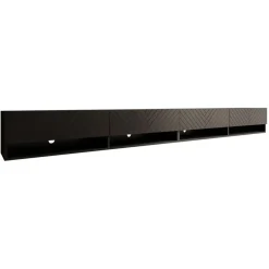 Meubella - TV-Meubel Asino - Zwart Visgraat - 280 cm