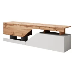 Meubella - TV-Meubel Canberra - Eiken - Wit - 160 cm