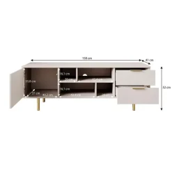 Meubella - TV-Meubel Nicola - Beige - 150 cm