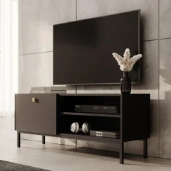 Meubella - TV-Meubel Norment - Zwart - 120 cm