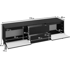 Meubella - TV-Meubel Orvana 2 - Beige - 174 cm