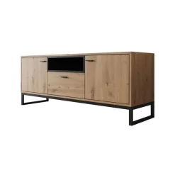 Meubella - TV-Meubel Ozzy - Eiken - Zwart - 135 cm