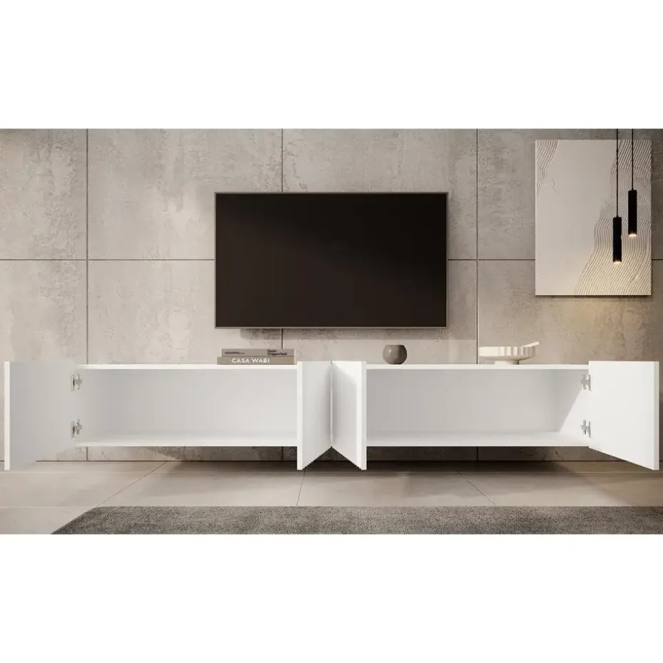 Meubella - TV-Meubel Pepinos - Wit - 200 cm