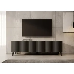 Meubella - TV-Meubel Pepinos 2 - Mat zwart - 150 cm