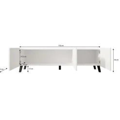 Meubella - TV-Meubel Pepinos 2 - Mat zwart - 150 cm