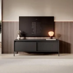 Meubella - TV-Meubel Saran - Mat zwart - 153 cm