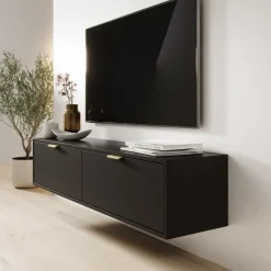 Meubella - TV-Meubel Silas - Zwart - 140 cm