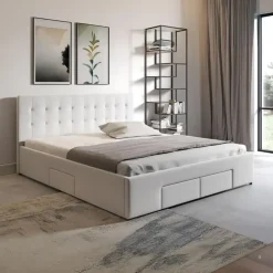 Meubella - Tweepersoonsbed Milo - Wit - 180x200 cm