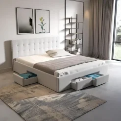 Meubella - Tweepersoonsbed Milo - Wit - 180x200 cm