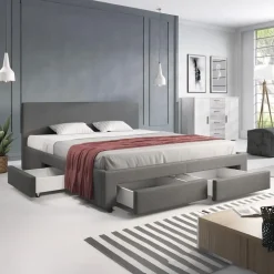 Meubella - Tweepersoonsbed Suente - Grijs - 180x200 cm