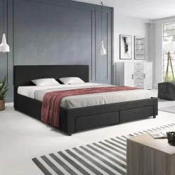 Meubella - Tweepersoonsbed Suente - Zwart - 180x200 cm