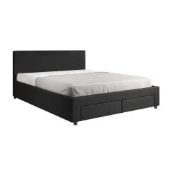 Meubella - Tweepersoonsbed Suente - Zwart - 160x200 cm