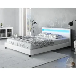 Meubella - Tweepersoonsbed Paris - Wit - 140x200 cm