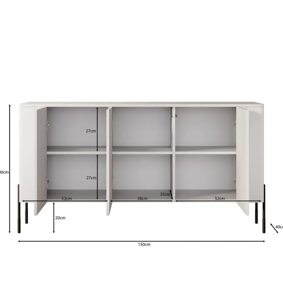 Meubella - Vivi - Dressoir - Beige - 150 cm