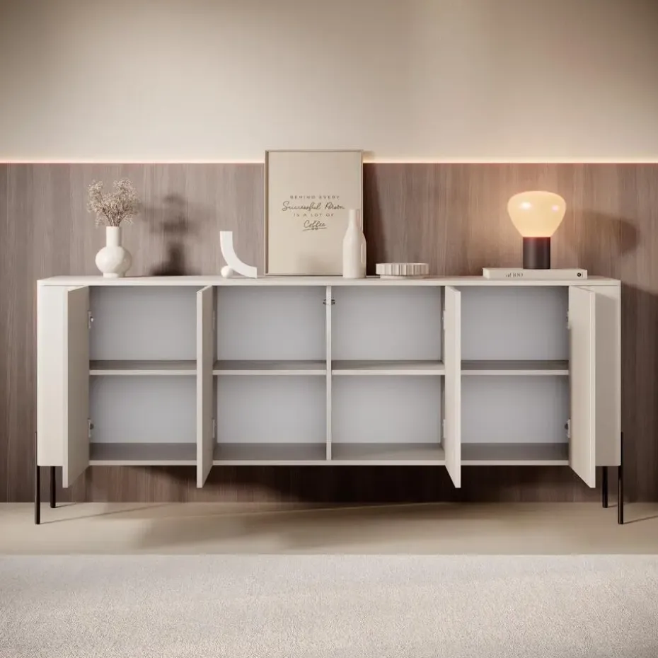 Meubella - Vivi - Dressoir - Beige - 190 cm