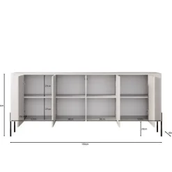 Meubella - Vivi - Dressoir - Beige - 190 cm