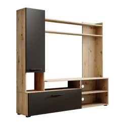 Meubella - Wandmeubel Bridge - Eiken - Zwart