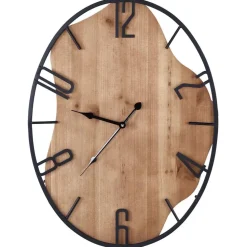 MEYNES - Wandklok - Lichthout/Zwart - Ijzer