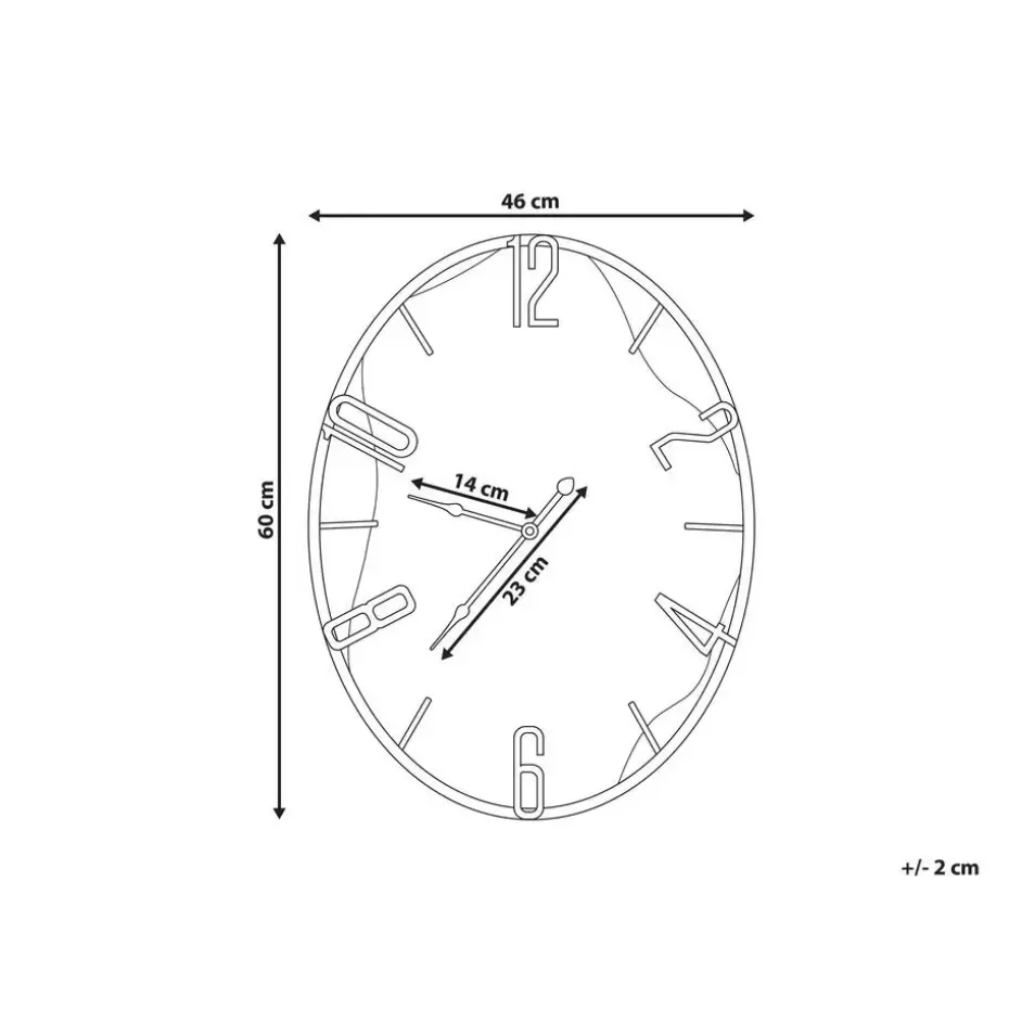 MEYNES - Wandklok - Lichthout/Zwart - Ijzer