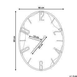 MEYNES - Wandklok - Lichthout/Zwart - Ijzer