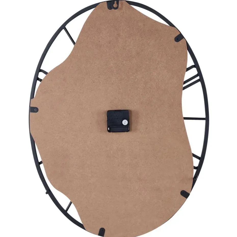 MEYNES - Wandklok - Lichthout/Zwart - Ijzer