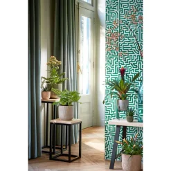 Mica Decorations - Plantenpot - groen - stripes - D17,5 x H16 cm