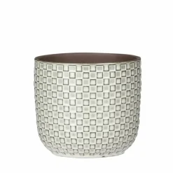 Mica Decorations - Plantenpot - Keramiek wit - 12 x 11 cm