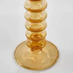 Mica Decorations Agios Kandelaar - H20 x Ø7,5 cm - Glas - Bruin