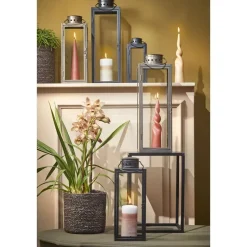 Mica Decorations Arzilla Lantaarn - L13,5 x B13 x H34,5 cm - Zwart