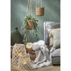 Mica Decorations Atlantic Plantenmand Set van 2 - Ø16 cm - Lichtbruin