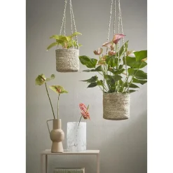 Mica Decorations Atlantic Mand voor Planten Set van 2 - Ø16 cm - Crème
