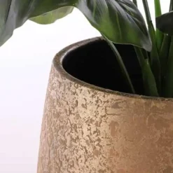 Mica Decorations Bloempot - goudkleurig - keramiek - 25 cm