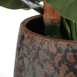 Mica Decorations Bloempot - keramiek - koper - D31 xH38 cm