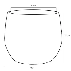 Mica Decorations Bloempot - keramiek - koper - D31 xH38 cm