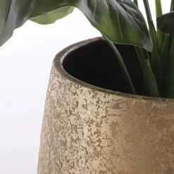 Mica Decorations Bloempot - goudkleurig - keramiek - 25 x 20 cm