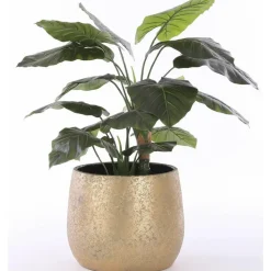 Mica Decorations Bloempot - goudkleurig - keramiek - 25 x 20 cm