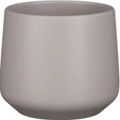 Mica Decorations Bloempot - taupe - mat - keramiek - 15 x 14 cm