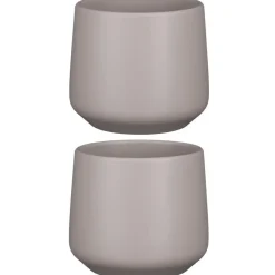 Mica Decorations Bloempot - taupe - mat - keramiek - 15 x 14 cm