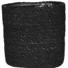 Mica Decorations Bloempot - rotan - zwart - jute - 18 x 18 cm