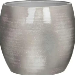 Mica Decorations Bloempot - lichtgrijs - keramiek - 28 x 26 cm