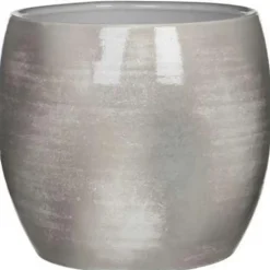 Mica Decorations Bloempot - lichtgrijs - keramiek - 28 x 26 cm