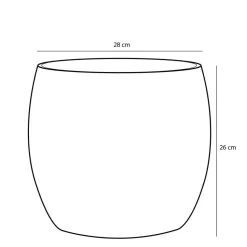 Mica Decorations Bloempot - lichtgrijs - keramiek - 28 x 26 cm